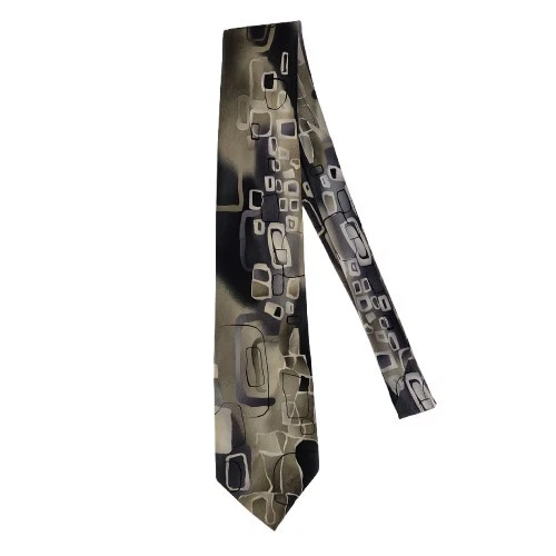 Cravate J Garcia bleu/noir/or collection David 15 quinze 100% soie