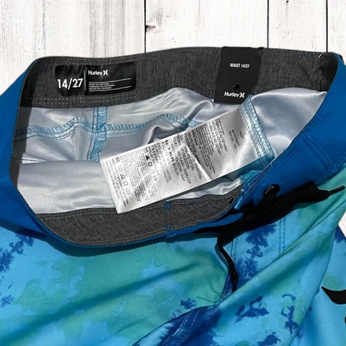 NWT-Hurley Youth/Men’s 14/27 Blue Gaze Tie Dye Board Shorts Swim Trunks - Picture 5 of 11
