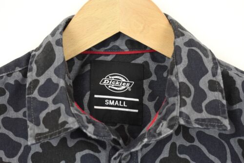Dickies Shirt Men Small Casual Denim Buttoned Spread Collar Pattern - Picture 4 of 8
