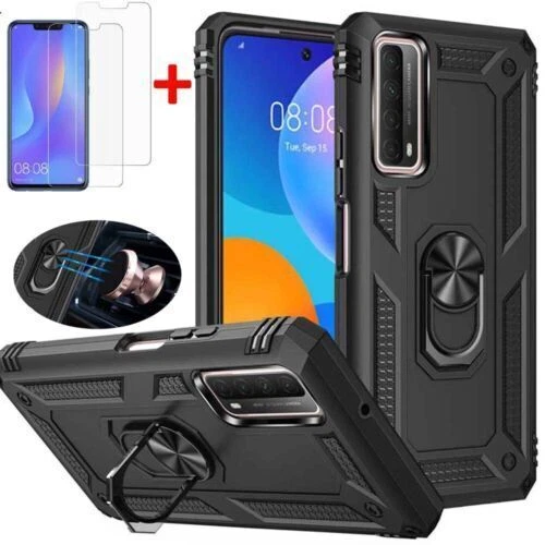 Shockproof For Huawei P40 P30 Mate 20 Armor Ring Stand Case Screen Protector - Image 2 of 4