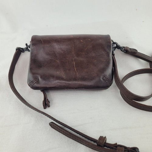 Frye Leder Melissa Stadiontasche Umhängetasche Handtasche Kalbsleder braun 6,5"x4,5" - Bild 7 von 13