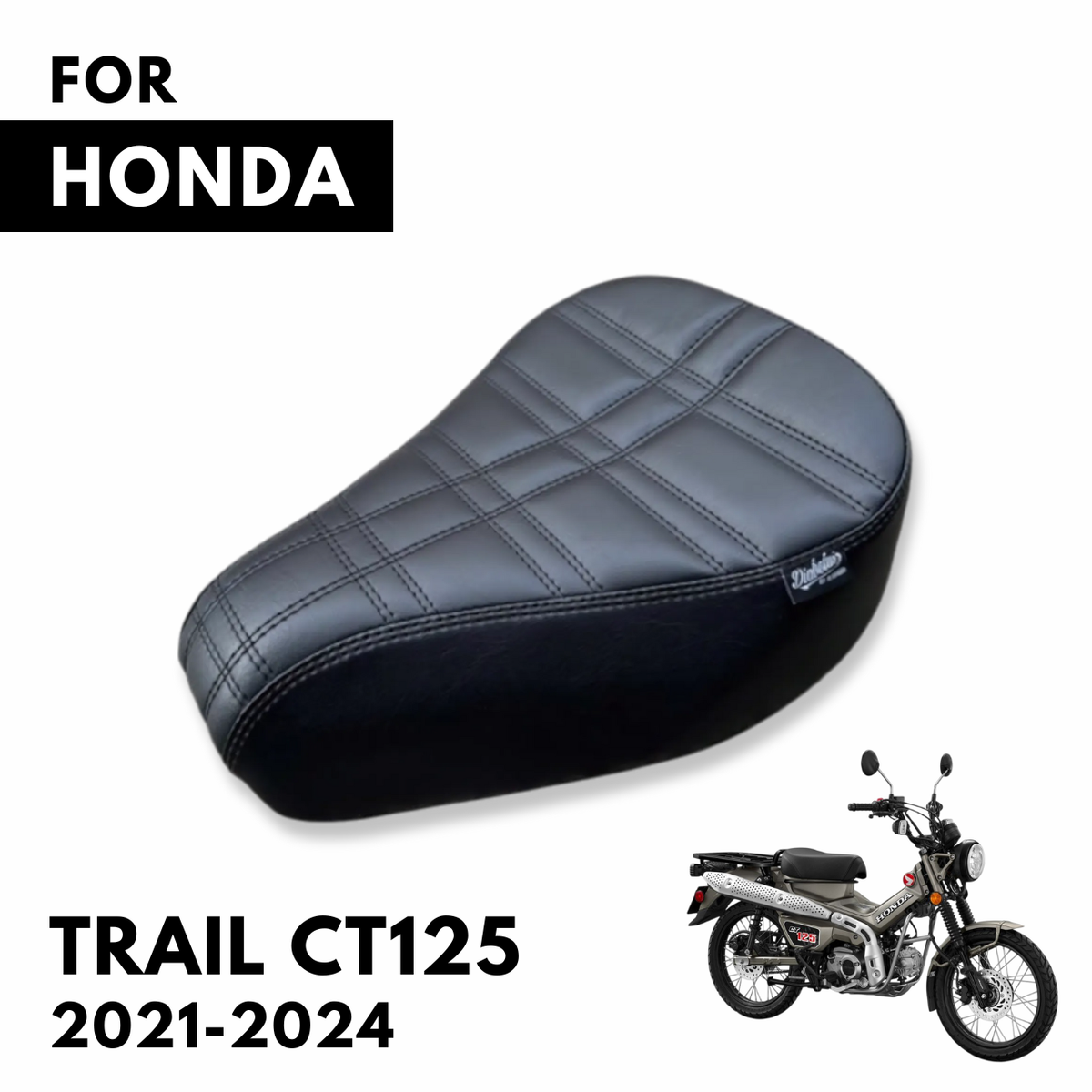 ホンダ ハンターカブ　Diabolus Seat Black Hunter Cub Seat Square Pattern Diabolus For 2021-2024 Honda