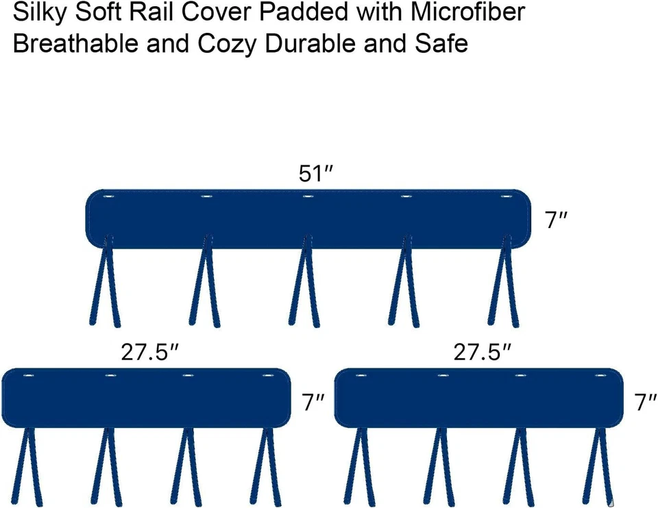 Cubierta protectora de riel de cuna de bebé 3 en 1 envoltura protectora segura para la dentición para cuna estándar Foto 3 de 4