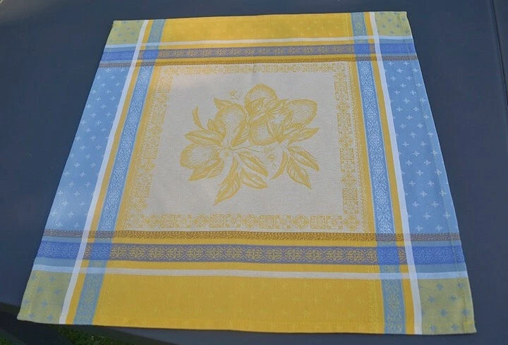 Salvietta Jacquard Cotone 50x50 CM Giallo Con Zitronenmotiv Di Francia - Immagine 2 di 4