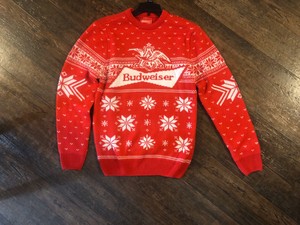 budweiser ugly christmas sweater