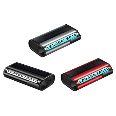 Luminous Parking Card Solar Charging Temporary Stop Phone Parking Number Plate