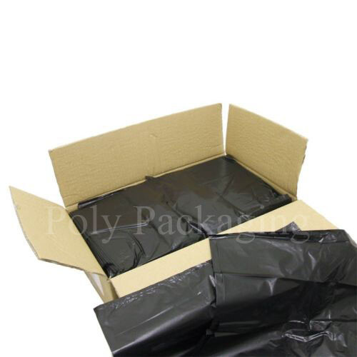 100 x BLACK BIN BAGS(18x29x39"")457x737x991mm Refuse Sacks Kitchen Bins Waste