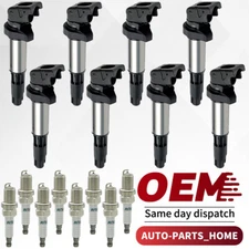 8 Pack Ignition Coil & Spark Plug Wire For BMW 550 650i 750i X5 4.8L UF515 UF522