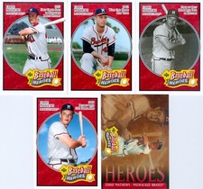 Lot of 5 Eddie Mathews 2005 Upper Deck Baseball Heroes Red Trading Cards