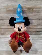 Disney Store Mickey Mouse Plush 24" Fantasia Sorcerer Wizard Stuffed Toy READ