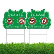 No Peeing/Pooping, Be Respectful Dog Sign, Keep Off The Grass Yard Sign with ...