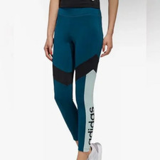 Adidas Climalite Women s Athletic Leggings Active Blue/Green, S NWOT