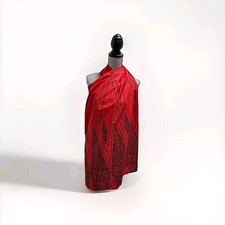 Pareo Hawaiian Polynesian Red Black Swimwear Cover Up Sarong Lava Wrap Unisex