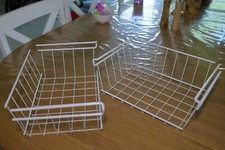 NEW steel pantry shelf trays x2