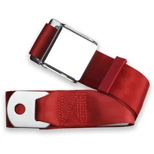 RetroBelt Bright Red Aviation Lap Belt 75" No Hardware Safety Seatbelt Classic