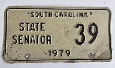 1979 South Carolina State Senator License Plate  #39