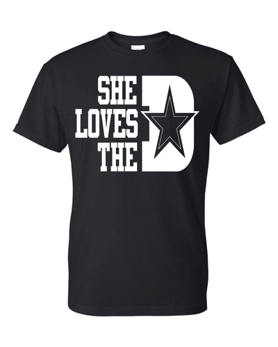 Dallas Cowboys She Loves The D T-Shirt All Colors + Sizes S-5XL & Youth Kids - Picture 5 of 30