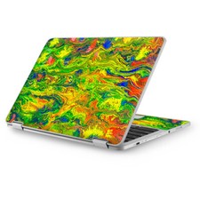 Skins for Asus Chromebook 12.5 vinyl wrap - green trippy color mix psychedelic