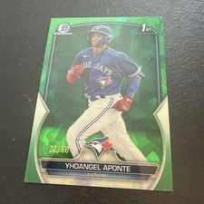 2023 Bowman Chrome 1st Green Sapphire Yhoangel Aponte 2023  /60 on Blue Jays