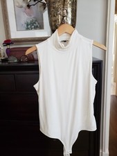 New Soft Turtleneck Bodysuit Cream Size L