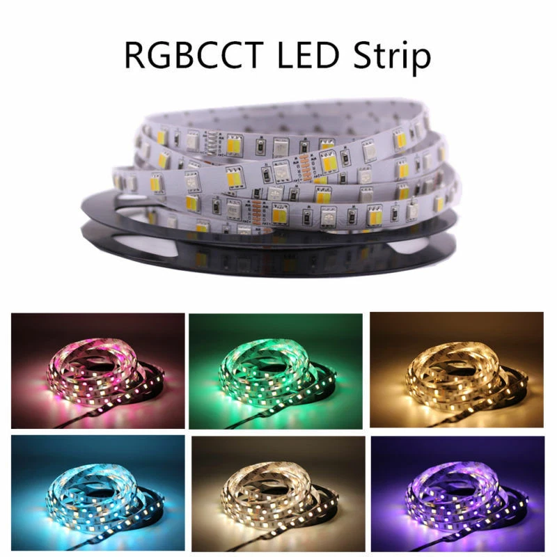 SMD 5050 RGB LED Strip Waterproof 5M 300LED DC 12V 24V CCT RGBCCT RGBW RGBWW - Image 2 of 4