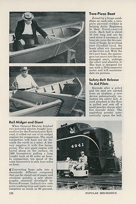 1952 Compare New Pennsylvania Railroad Locomotive to Tiny Mine Car GE PRR