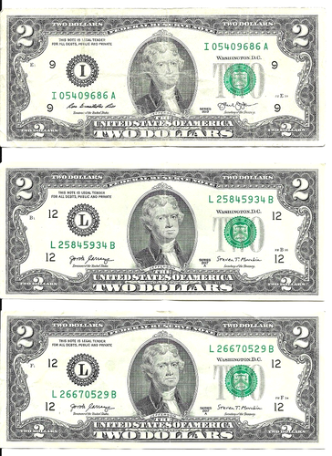 SIX TWO DOLLAR BILLS, ALL CIRCULATED - Picture 4 of 5