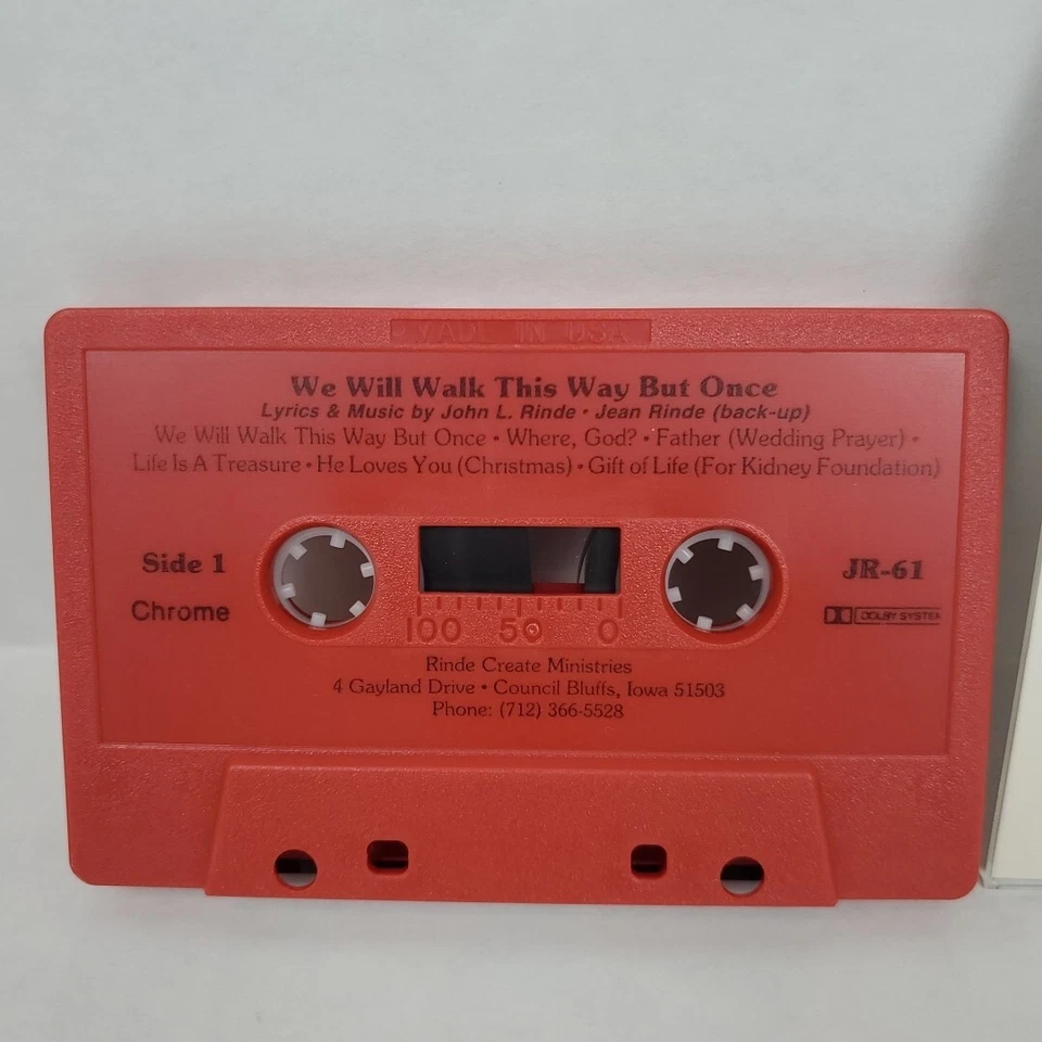 John L. Rinde We Will Walk This Way But Once Cassette Tape 1997 Rinde Ministries Foto 3 de 4