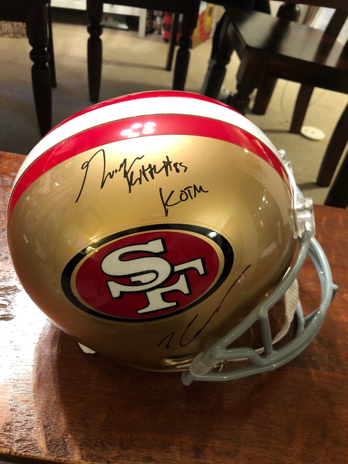 george kittle autographed helmet