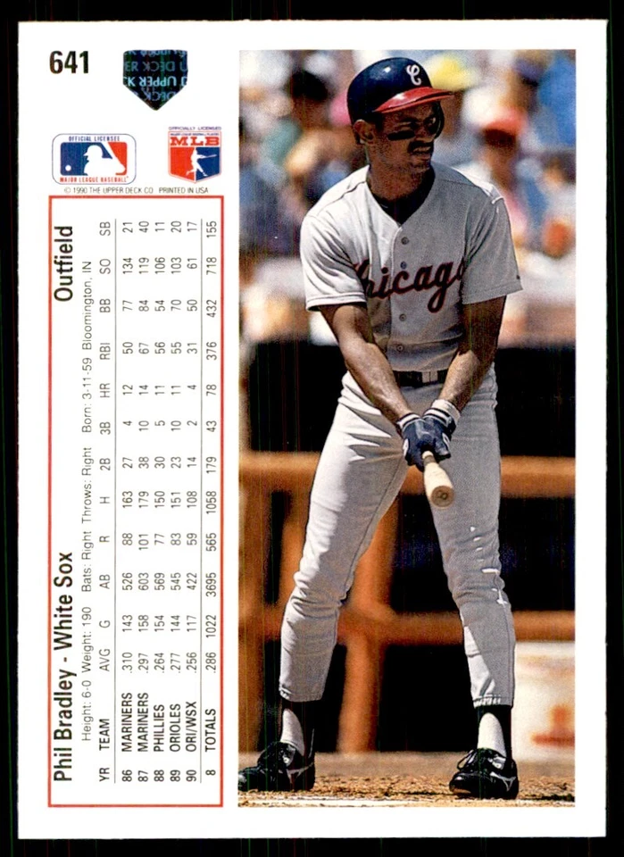 1991 Upper Deck Phil Bradley Baseball Cards #641 - Image 2 of 2