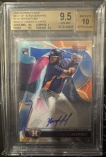 2020 Bowman's Best Best of 2020 Autographs Yordan Alvarez Blue Refractor BGS 9.5