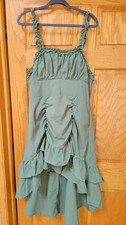 Shein New Women's Summer Hi/Low Sundress XL Sage Green Elastic Back & Straps 