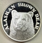Alaskan Brown Bear 1 oz .999 Fine Silver Round – One Troy Ounce Bullion