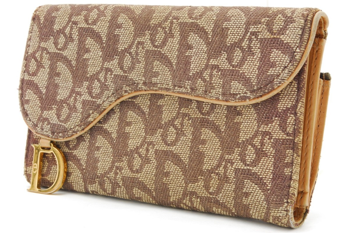 Dior Saddle Trotter Wallet Purse Canvas beige | eBay