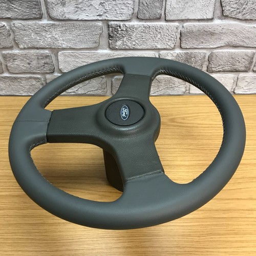 Genuine Ford Capri grey leather steering wheel. 2.8i, 2.0 etc. RETRIMMED. 17D - Picture 2 of 11