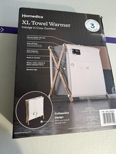 HoMedics XL Towel Warmer Rapid Heating Collapsible Fits 3 Bath Sheets