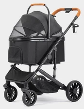 Dog Stroller for Small Medium Dogs Up to 60lbs, 4 Wheels Folding Pet Stroller...