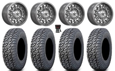MSA Commander 15'' Wheels Platinum/Machined 33'' Daemon Tires Can-Am Defender