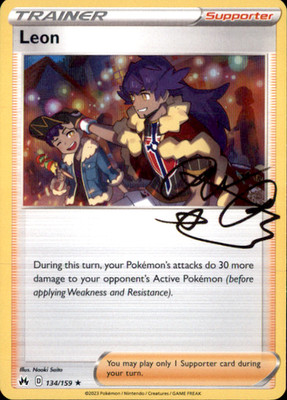 Leon Holo Holo Rare SWSH: Crown Zenith 134/159 NM Naoki Saito 2023