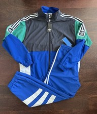 Adidas Originals Royal Blue Track Suit Set Jacket Size Large Pants Size Medium