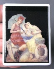 Vintage Coca-Cola Porcelain Refrigerator Magnet #P2121 - Presents 1991