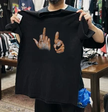 SAY IT WITHOUT WORDS (90s ENERGY) RETRO HAND SIGN REPO BLACK T-SHIRT