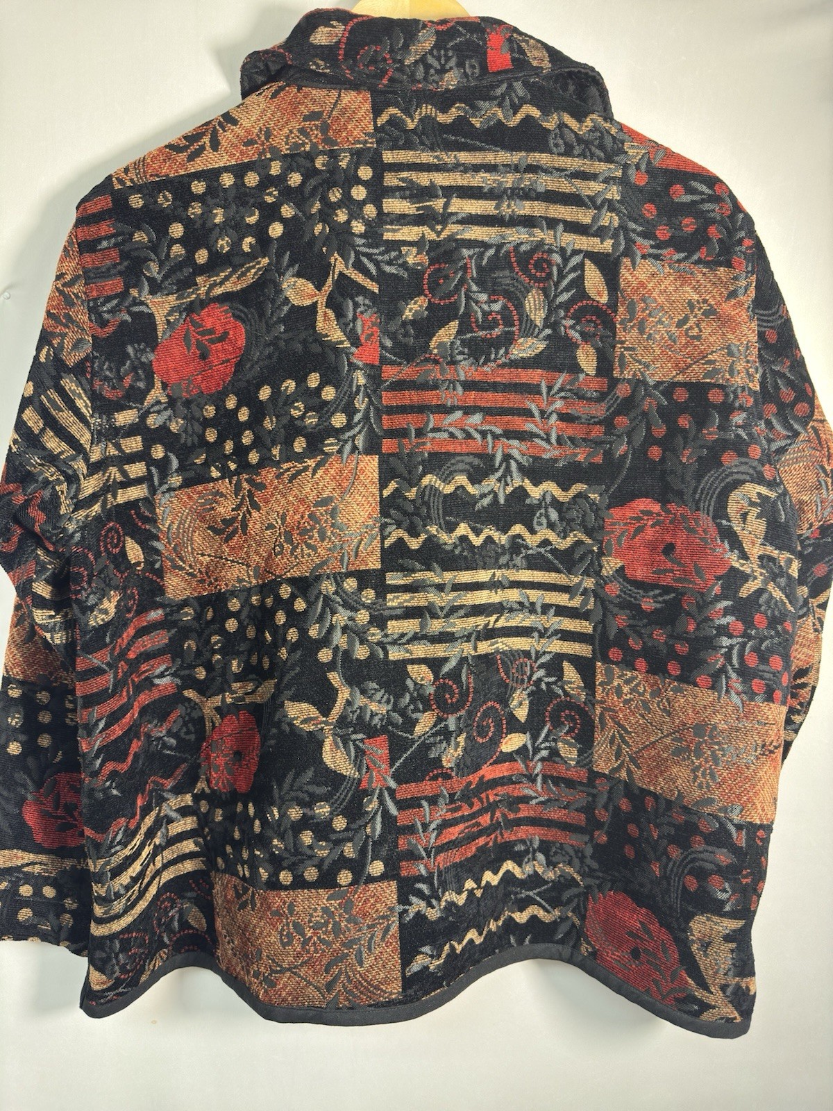 Vintage Tapestry Jacket Boho Patchwork Floral Abs… - image 5