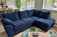 jumbo cord fabric navy blue lh & rh corner sofa ,Dylan sofa