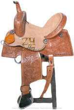 Horse Saddle Barrel Racing Handmade Western Leather Tooled Trail Tack Equestrian