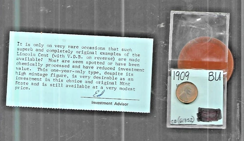 1909 VDB Lincoln Cent Wheat Penny,  BU