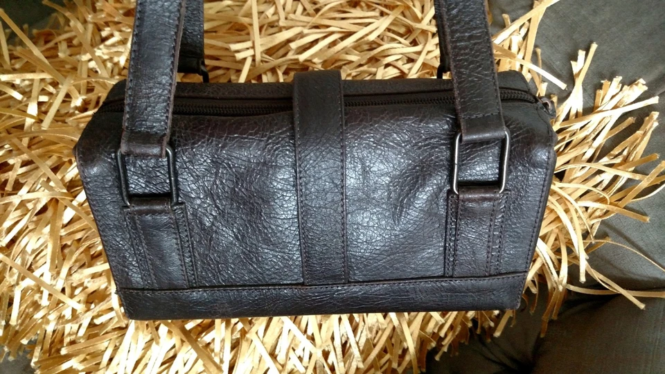 Bolso de mano italiano Y2k Minima Moralia Milan It o hombro cuero envejecido marrón Foto 2 de 4