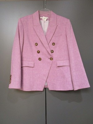 Veronica Beard Blazer Rosa Weiß meliert Spitz zulaufend Taschen Gr 16/46 P21-13