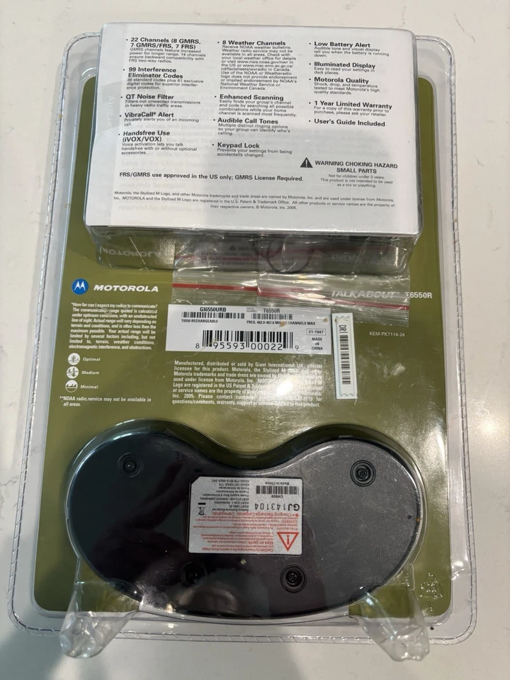 Motorola Talk About T6550R Two Way Radio New 22 Channels - Image 2 of 3