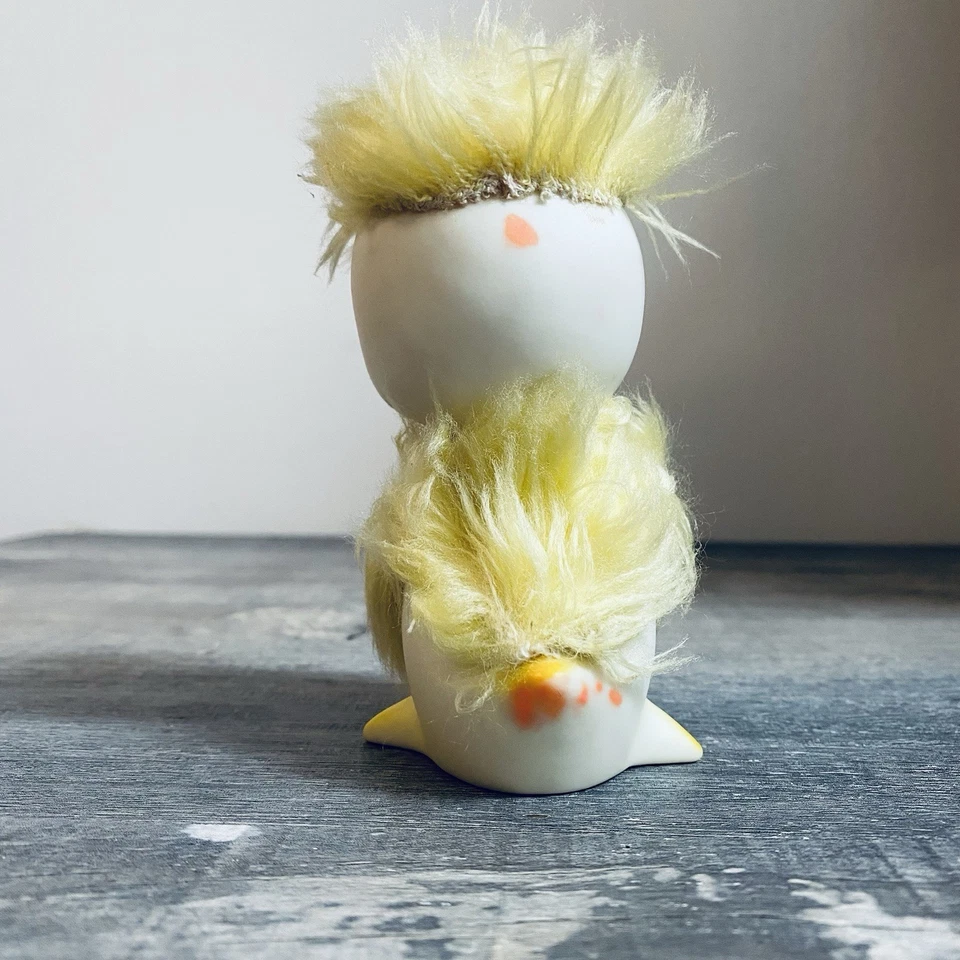 Pollito de goma ilimitado de Pascua de colección de los años 50 hecho en Corea amarillo kitsch retro Foto 4 de 4